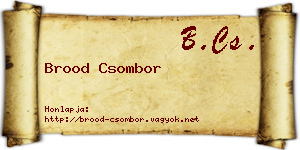 Brood Csombor névjegykártya